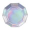 Beistle Pack of 12 Silver Iridescent Decagon Party Paper Plates 7”